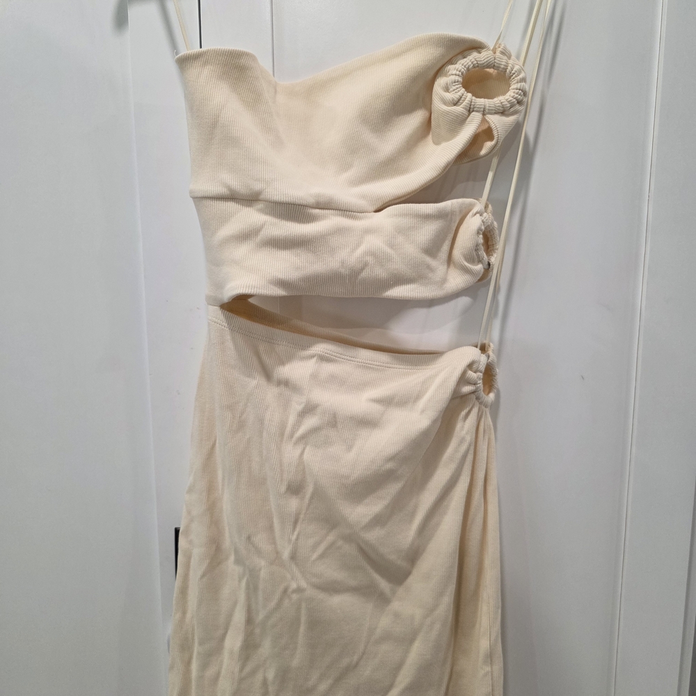 Bordeaux Cream Mini Dress with Unique Cutouts